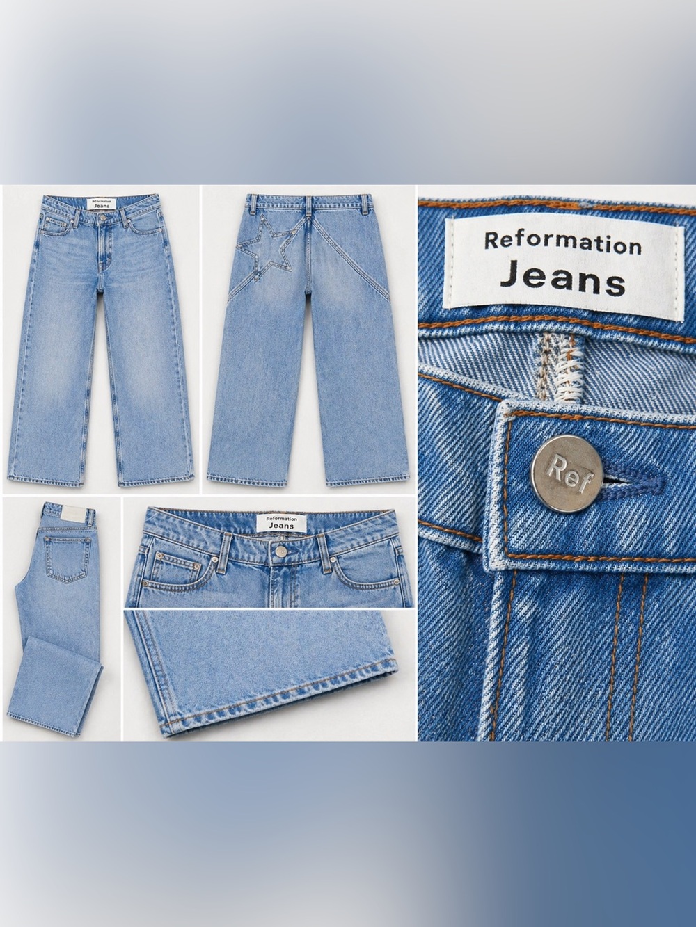 Reformation Light Blue Jeans Star